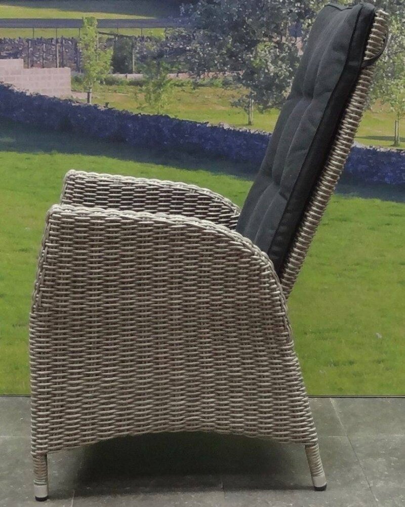 AVH-Collectie Menorca dining tuinstoel verstelbaar grijs wicker set van 6