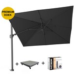 Platinum Challenger T2 premium zweefparasol 300x300 cm faded black met 90KG voet en hoes Platinum Challenger T2 premium zweefparasol 300x300 cm faded black met 90KG voet en hoes