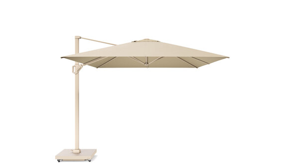 Platinum Challenger T1 premium parasol 400x300 cm sandstone champagne met 120 KG voet en hoes Platinum Challenger T1 premium parasol 400x300 cm sandstone champagne met 120 KG voet en hoes