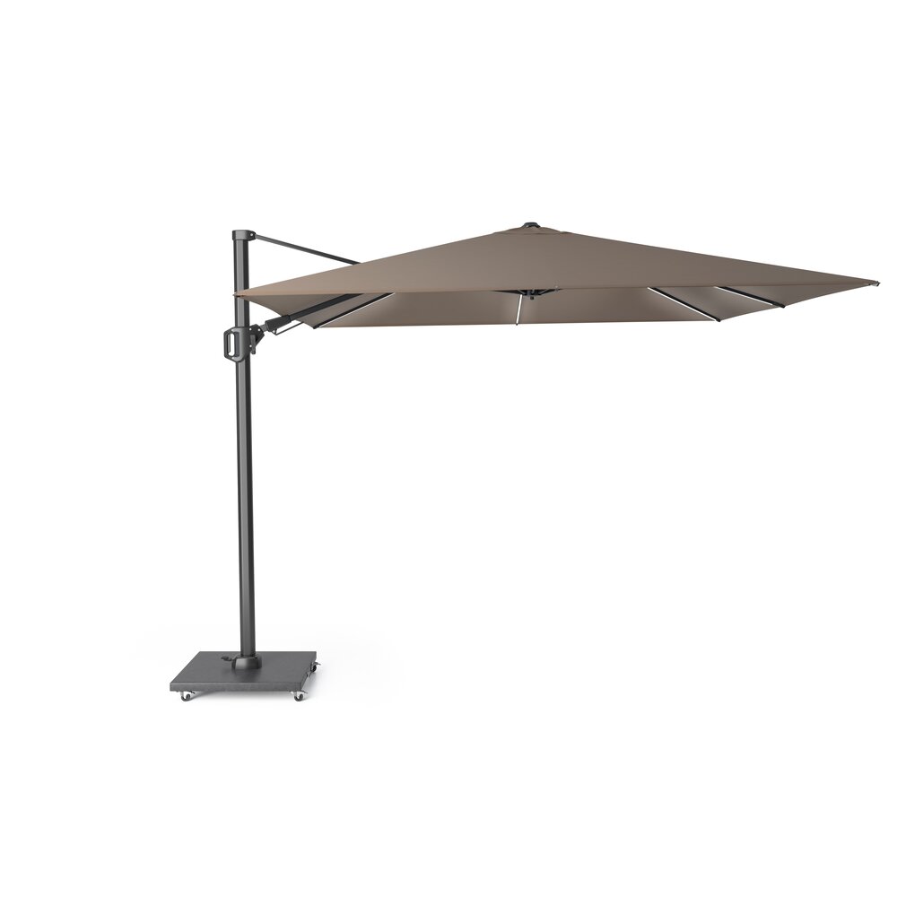 Platinum Challenger T2 glow premium parasol 300x300 cm antraciet havanna Platinum Challenger T2 glow premium parasol 300x300 cm antraciet havanna