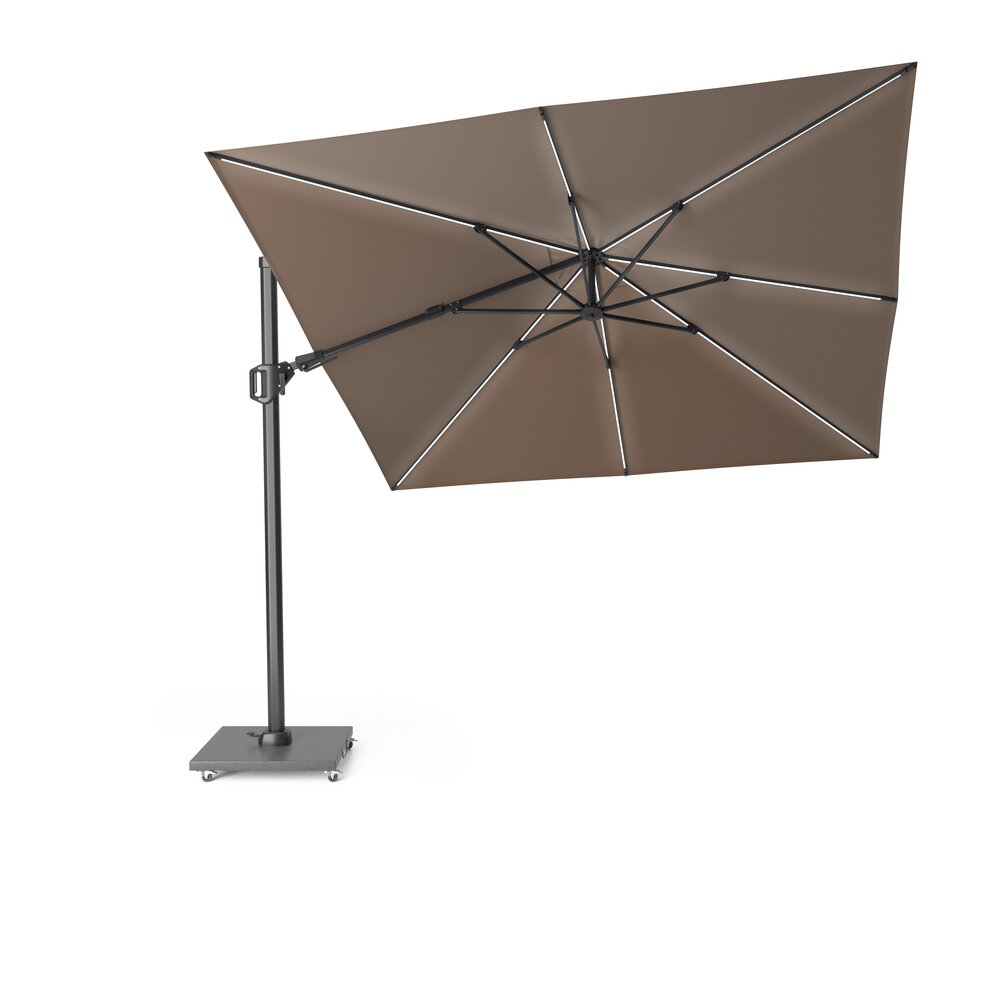 Platinum Challenger T2 glow premium parasol 300x300 cm antraciet havanna Platinum Challenger T2 glow premium parasol 300x300 cm antraciet havanna