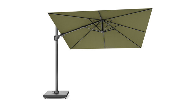 Platinum Challenger T2 premium parasol 300x300 cm antraciet lush green met 90 KG voet en hoes Platinum Challenger T2 premium parasol 300x300 cm antraciet lush green met 90 KG voet en hoes