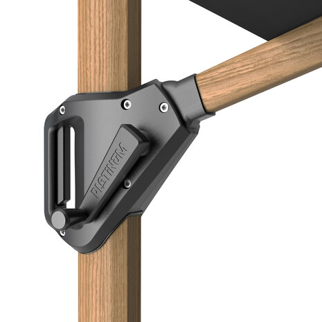 Platinum Challenger T1 premium zweefparasol 400x300 cm teak mast faded black Platinum Challenger T1 premium zweefparasol 400x300 cm teak mast faded black