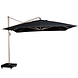 Platinum Icon premium zweefparasol 350x350 cm oak mast faded black met 150KG voet en hoes