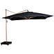 Platinum Icon premium zweefparasol 350x350 cm oak mast faded black met 150KG voet en hoes