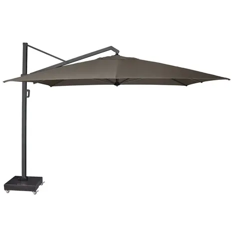 Platinum Icon premium zweefparasol 400x300 cm havanna met 150 KG voet en hoes