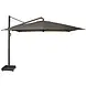 Platinum Icon premium zweefparasol 400x300 cm havanna met 150 KG voet en hoes