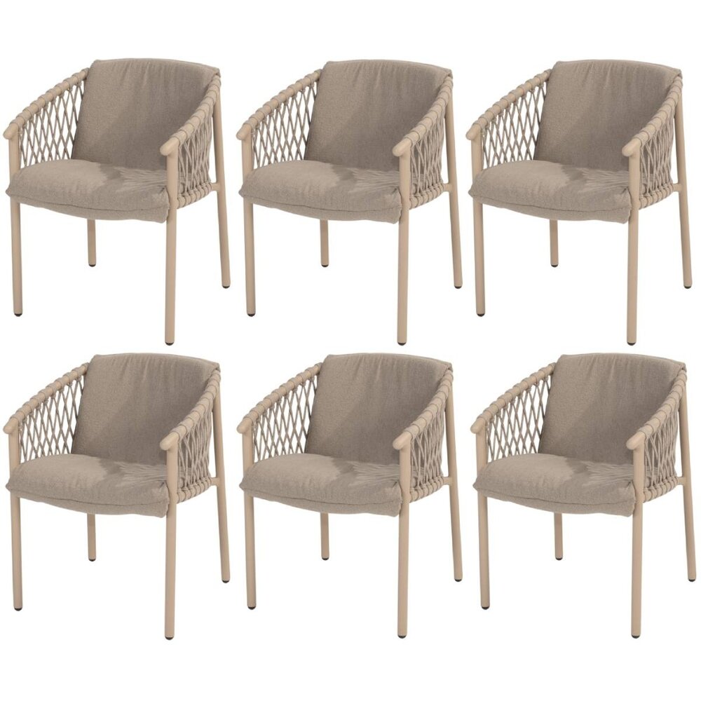 4 Seasons Outdoor Allora dining tuinstoel latte 4 Seasons Outdoor set van 6 4 Seasons Outdoor Allora dining tuinstoel latte 4 Seasons Outdoor set van 6