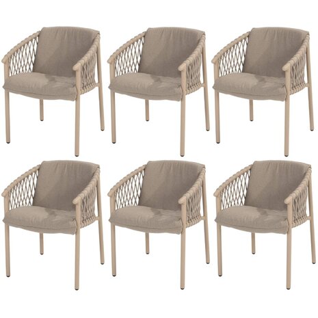 4 Seasons Outdoor Allora dining tuinstoel latte 4 Seasons Outdoor set van 6 4 Seasons Outdoor Allora dining tuinstoel latte 4 Seasons Outdoor set van 6