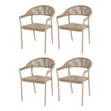 4 Seasons Outdoor Sienna stapelbare dining tuinstoel rope venao latte Taste 4SO set van 4 4 Seasons Outdoor Sienna stapelbare dining tuinstoel rope venao latte Taste 4SO set van 4