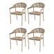 4 Seasons Outdoor Sienna stapelbare dining tuinstoel rope venao latte Taste 4SO set van 4 4 Seasons Outdoor Sienna stapelbare dining tuinstoel rope venao latte Taste 4SO set van 4