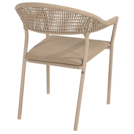 4 Seasons Outdoor Sienna stapelbare dining tuinstoel rope venao latte Taste 4SO set van 6