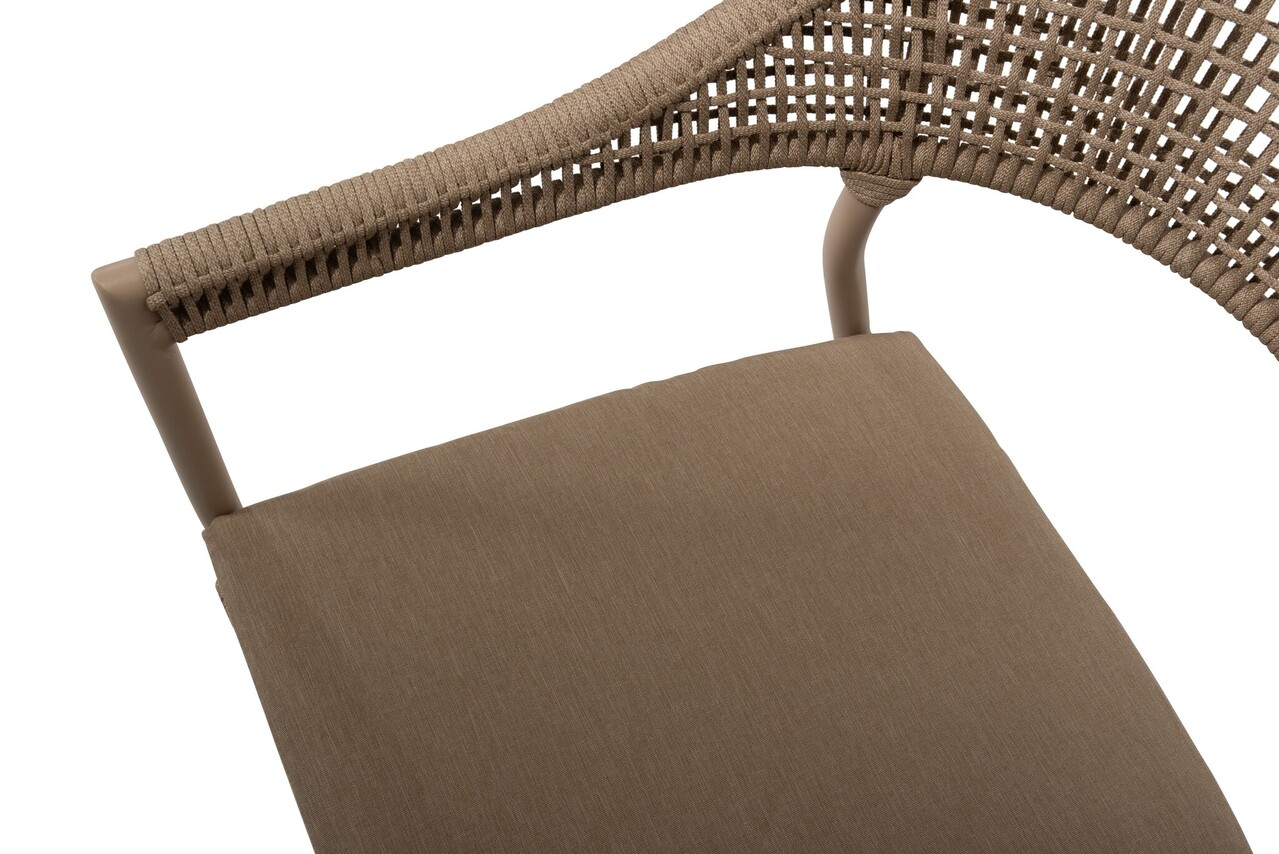 4 Seasons Outdoor Sienna stapelbare dining tuinstoel rope venao latte Taste 4SO set van 6