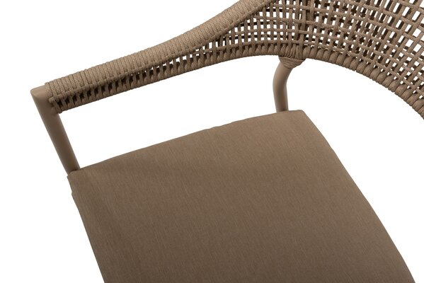 4 Seasons Outdoor Sienna stapelbare dining tuinstoel rope venao latte Taste 4SO set van 6