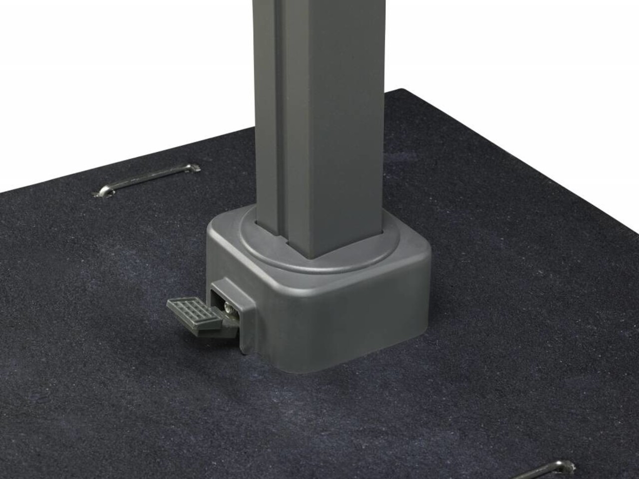 Platinum Icon premium zweefparasol 350x350 cm havanna met 150 KG voet en hoes