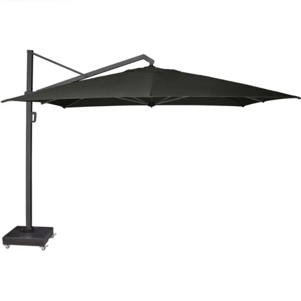 Platinum Icon premium zweefparasol 400x300 cm faded black met 150 KG voet en hoes