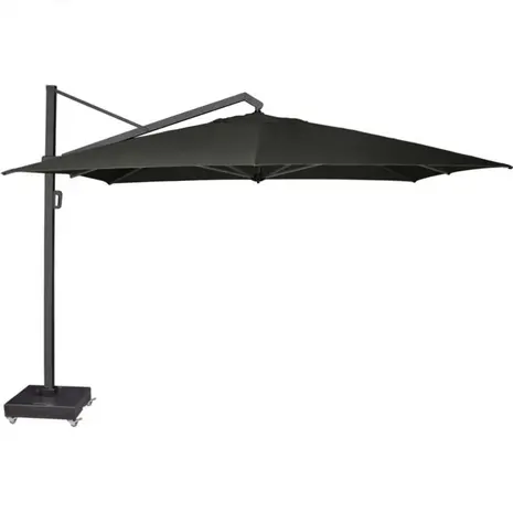 Platinum Icon premium zweefparasol 400x300 cm faded black met 150 KG voet en hoes