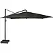 Platinum Icon premium zweefparasol 400x300 cm faded black met 150 KG voet en hoes