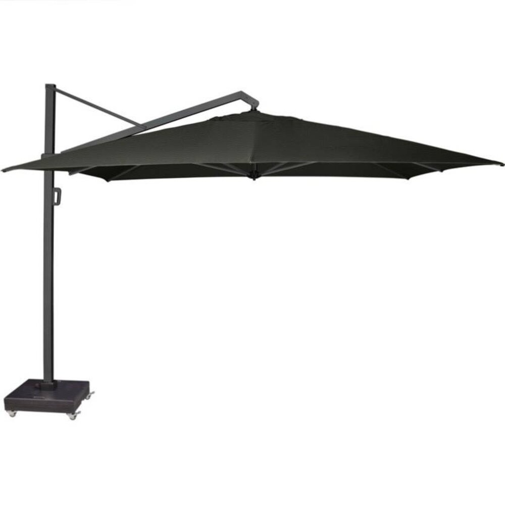 Platinum Icon premium zweefparasol 350x350 cm faded black met 150 KG voet en hoes