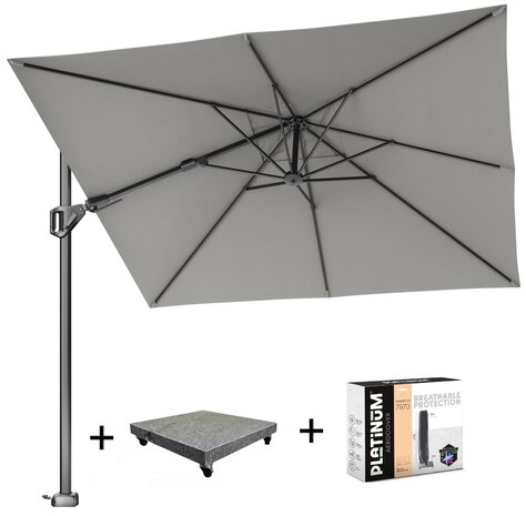 Platinum Voyager T2 zweefparasol 270x270 cm Manhattan met 90KG voet en hoes Platinum Voyager T2 zweefparasol 270x270 cm Manhattan met 90KG voet en hoes