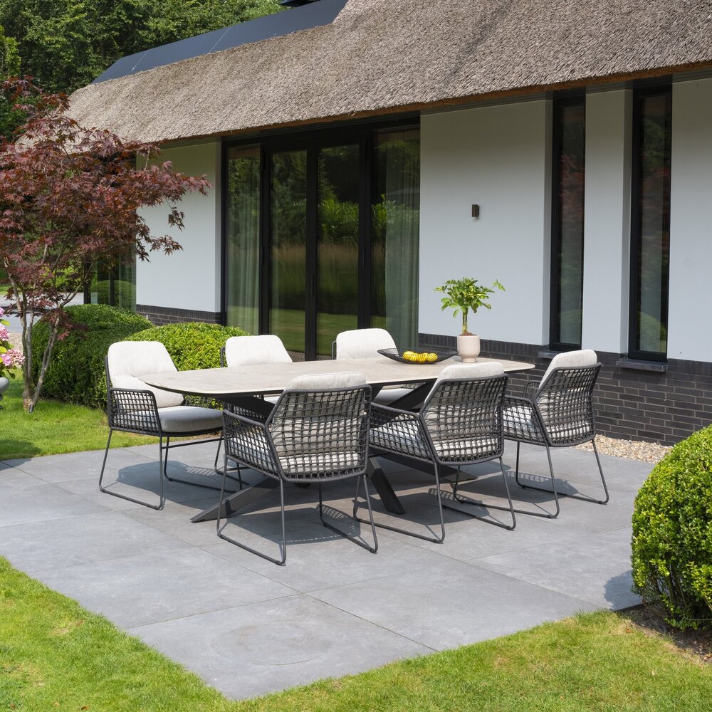 Taste 4SO Rhodos dining tuinstoel antraciet Taste 4SO set van 6 Taste 4SO Rhodos dining tuinstoel antraciet Taste 4SO set van 6