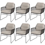 Taste 4SO Rhodos dining tuinstoel antraciet Taste 4SO set van 6 Taste 4SO Rhodos dining tuinstoel antraciet Taste 4SO set van 6