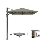 Platinum Voyager T1 zweefparasol 300x200 cm taupe met 75KG voet en hoes Platinum Voyager T1 zweefparasol 300x200 cm taupe met 75KG voet en hoes
