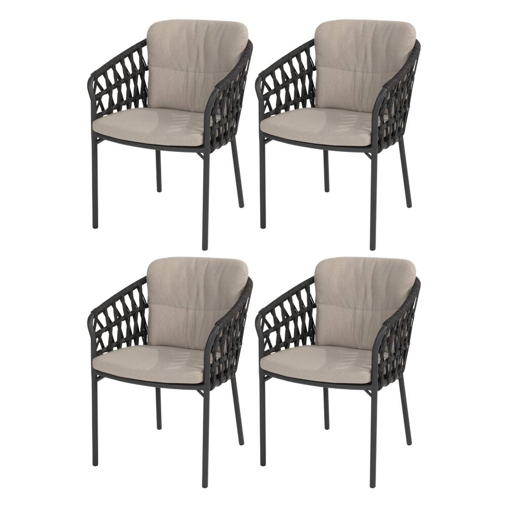 Taste 4SO Albareto dining tuinstoel antraciet rope Taste 4SO set van 4 Taste 4SO Albareto dining tuinstoel antraciet rope Taste 4SO set van 4