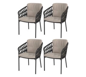 Taste 4SO Albareto dining tuinstoel antraciet rope Taste 4SO set van 4 Taste 4SO Albareto dining tuinstoel antraciet rope Taste 4SO set van 4