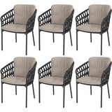 Taste 4SO Albareto dining tuinstoel antraciet rope Taste 4SO set van 6 Taste 4SO Albareto dining tuinstoel antraciet rope Taste 4SO set van 6