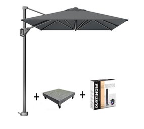 Platinum Voyager T1 zweefparasol 300x200 cm antraciet met 75KG voet en hoes Platinum Voyager T1 zweefparasol 300x200 cm antraciet met 75KG voet en hoes