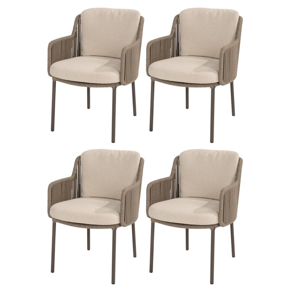 UDPATIO Tuinstoelen, set van 2, hoge rugleuning, textileen balkonstoel, terrasstoel, belastbaar tot 220 kg, tuinstoel, weerbestendig, voor terras, grijs