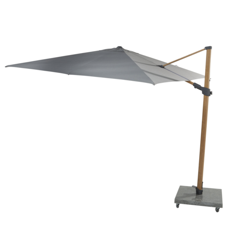 4 Seasons Outdoor Siesta premium zweefparasol 300x300 cm houtlook charcoal 4 Seasons Outdoor met 90KG voet en hoes 4 Seasons Outdoor Siesta premium zweefparasol 300x300 cm houtlook charcoal 4 Seasons Outdoor met 90KG voet en hoes