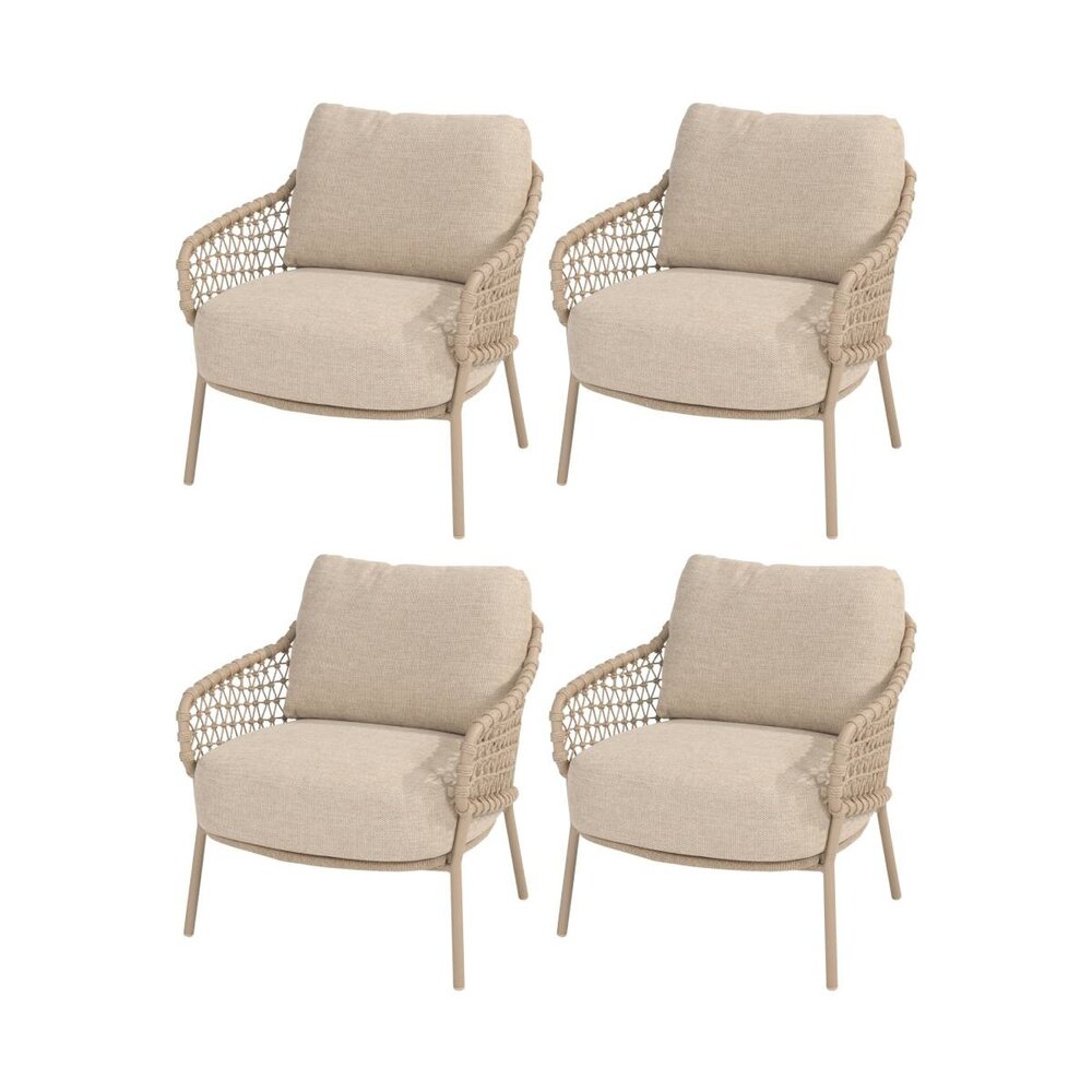 4 Seasons Outdoor Sardinia low dining tuinstoel latte 4 Seasons Outdoor set van 4 4 Seasons Outdoor Sardinia low dining tuinstoel latte 4 Seasons Outdoor set van 4