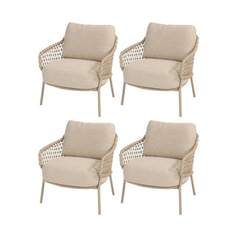 4 Seasons Outdoor Sardinia low dining tuinstoel latte 4 Seasons Outdoor set van 4 4 Seasons Outdoor Sardinia low dining tuinstoel latte 4 Seasons Outdoor set van 4