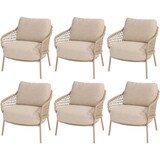 4 Seasons Outdoor Sardinia low dining tuinstoel latte 4 Seasons Outdoor set van 6 4 Seasons Outdoor Sardinia low dining tuinstoel latte 4 Seasons Outdoor set van 6