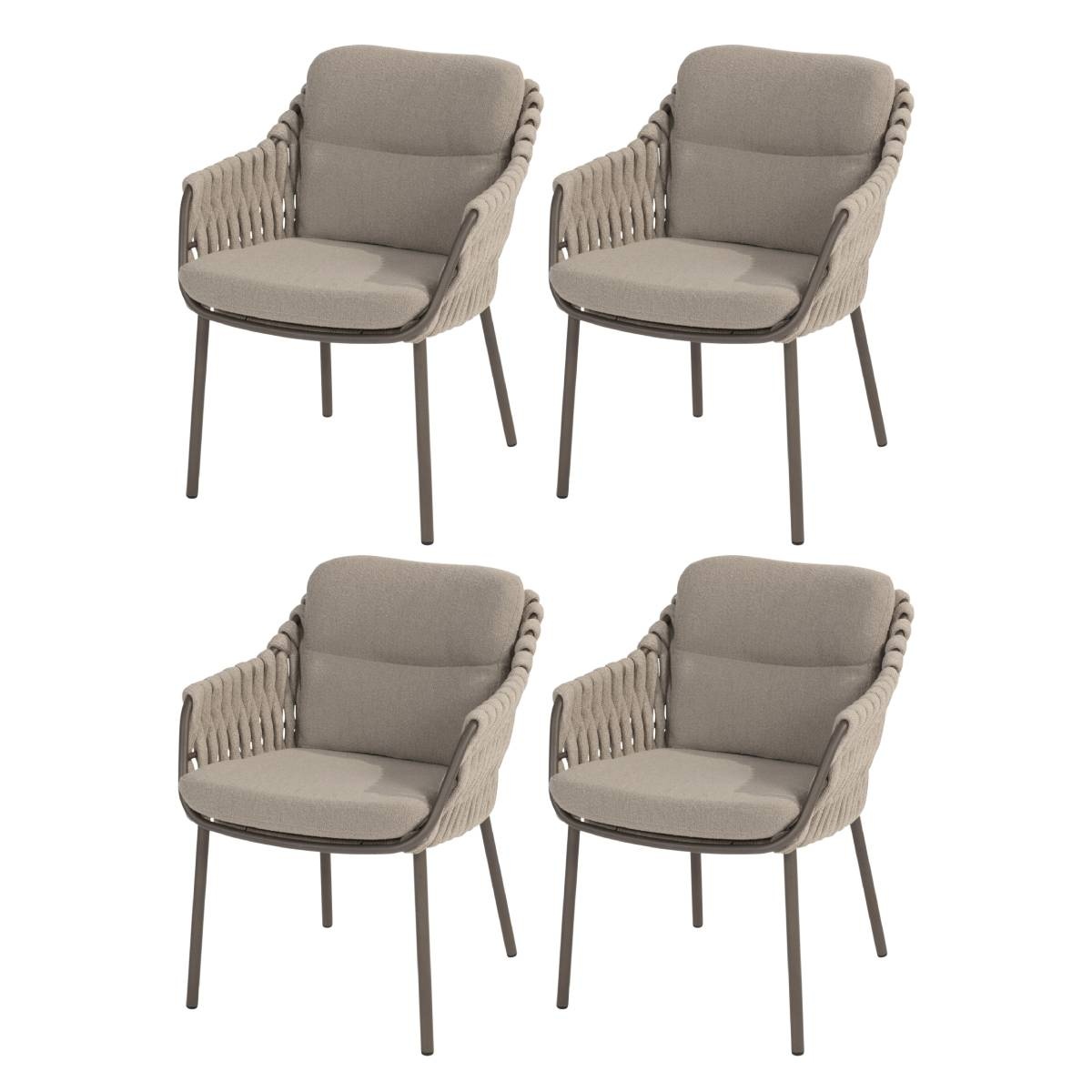 4 Seasons Outdoor Montera dining tuinstoel terre  set van 4