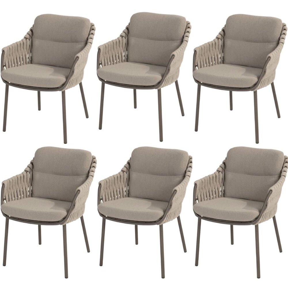 4 Seasons Outdoor Montera dining tuinstoel terre 4 Seasons Outdoor set van 6