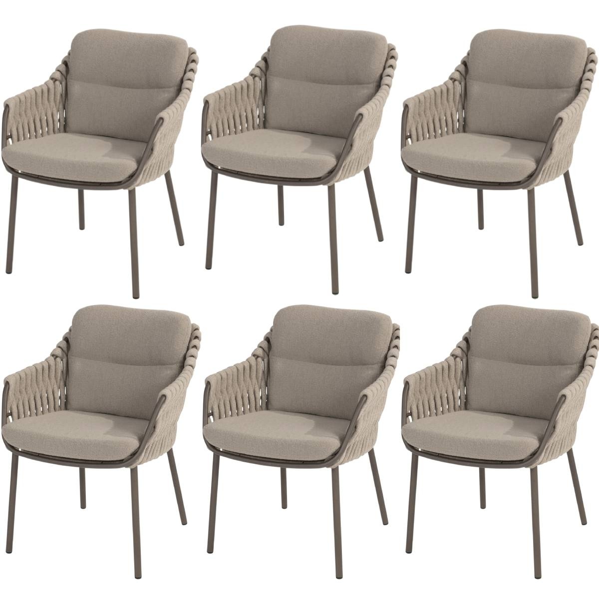 4 Seasons Outdoor Montera dining tuinstoel terre  set van 6