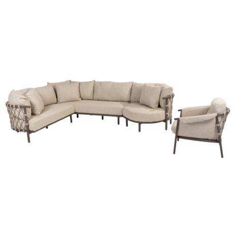 4 Seasons Outdoor Ezra modulaire hoek loungeset 4 delig terre 4 Seasons Outdoor 4 Seasons Outdoor Ezra modulaire hoek loungeset 4 delig terre 4 Seasons Outdoor