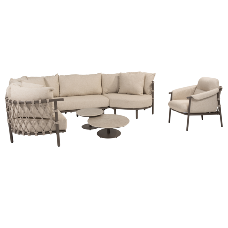 4 Seasons Outdoor Ezra organische hoek loungeset 6 delig keramiek terre 4 Seasons Outdoor