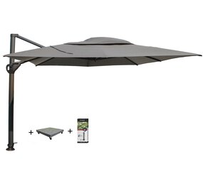 4 Seasons Outdoor Hacienda zweefparasol 300x400 cm antraciet  4-Seasons Outdoor met 120 KG voet en hoes