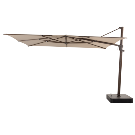 4 Seasons Outdoor Finca zweefparasol 400x300 cm wenge frame beach 4 Seasons Outdoor met 120 KG voet en hoes