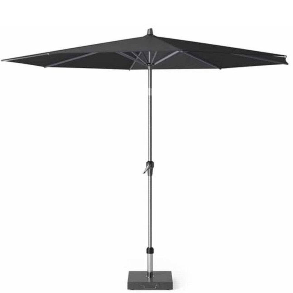 Platinum Riva premium parasol 300 cm rond faded black met kniksysteem met 40KG voet en hoes Platinum Riva premium parasol 300 cm rond faded black met kniksysteem met 40KG voet en hoes
