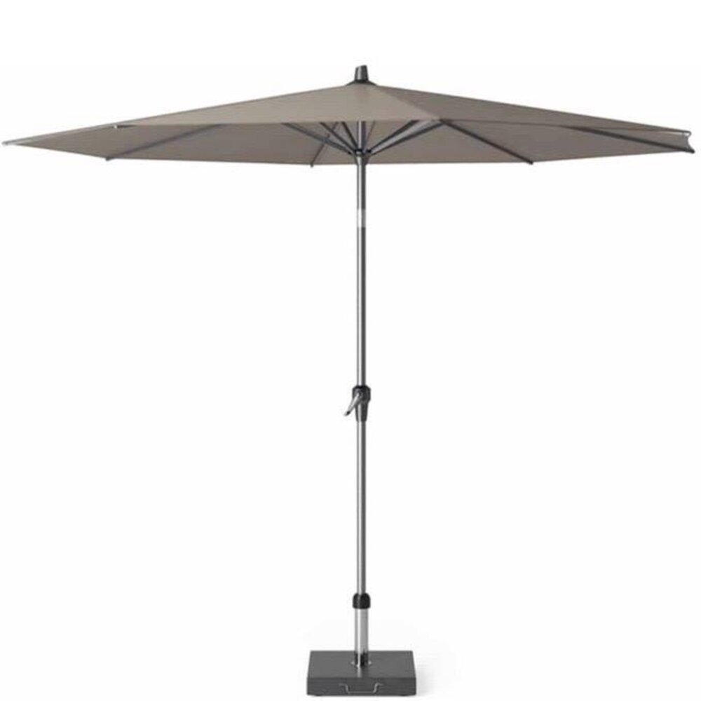 Platinum Riva premium parasol 300 cm rond havanna met kniksysteem met 40 KG voet en hoes Platinum Riva premium parasol 300 cm rond havanna met kniksysteem met 40 KG voet en hoes