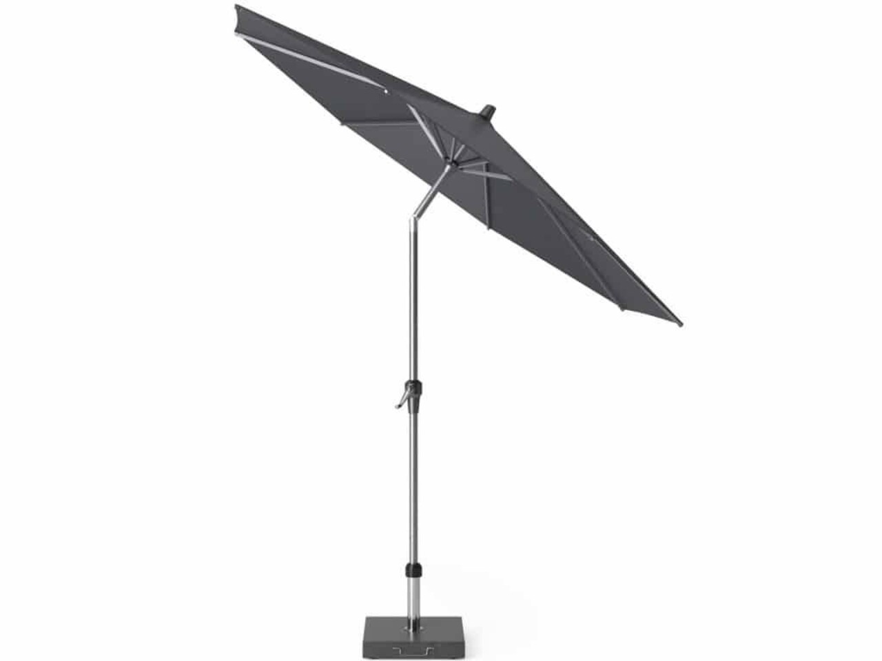 Platinum Riva parasol 250 cm rond antraciet met kniksysteem met 40 KG voet en hoes Platinum Riva parasol 250 cm rond antraciet met kniksysteem met 40 KG voet en hoes