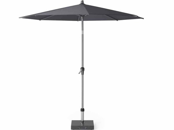 Platinum Riva parasol 250 cm rond antraciet met kniksysteem met 40 KG voet en hoes Platinum Riva parasol 250 cm rond antraciet met kniksysteem met 40 KG voet en hoes