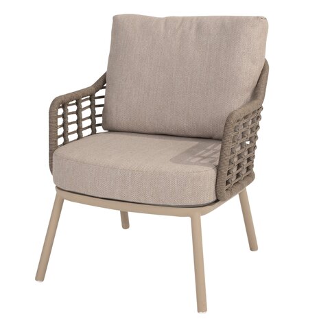 4 Seasons Outdoor Puglia Nevada low dining tuinset 250x105xH69 cm 7 delig latte met deens ovaal keramiek 4 Seasons Outdoor