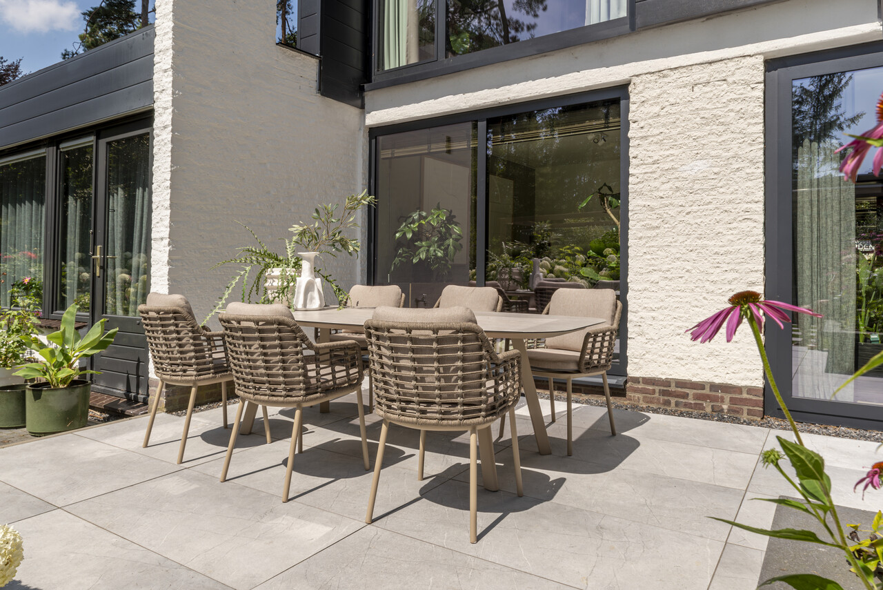 Taste 4SO Puglia Manolo dining tuinset kermisch 240x103xH75 cm 7 delig latte Taste 4SO Taste 4SO Puglia Manolo dining tuinset kermisch 240x103xH75 cm 7 delig latte Taste 4SO