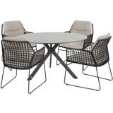 4 Seasons Outdoor Rhodos Locarno dining tuinset 130 cm 5 delig rond Hpl antraciet 4 Seasons Outdoor 4 Seasons Outdoor Rhodos Locarno dining tuinset 130 cm 5 delig rond Hpl antraciet 4 Seasons Outdoor